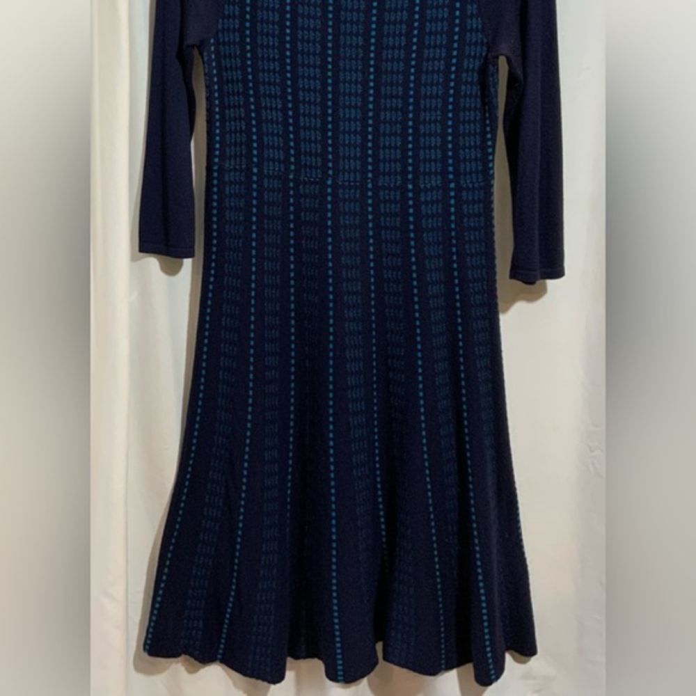Spense Navy and Cobalt Blue Long Sleeve Sweater‎ Dress Size Medium